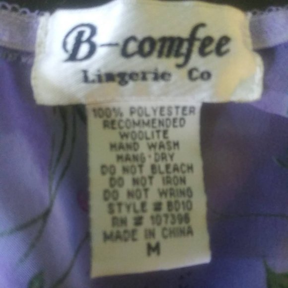 B Comfee Purple Lavender Floral Negligee*** - Picture 3 of 3